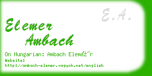 elemer ambach business card